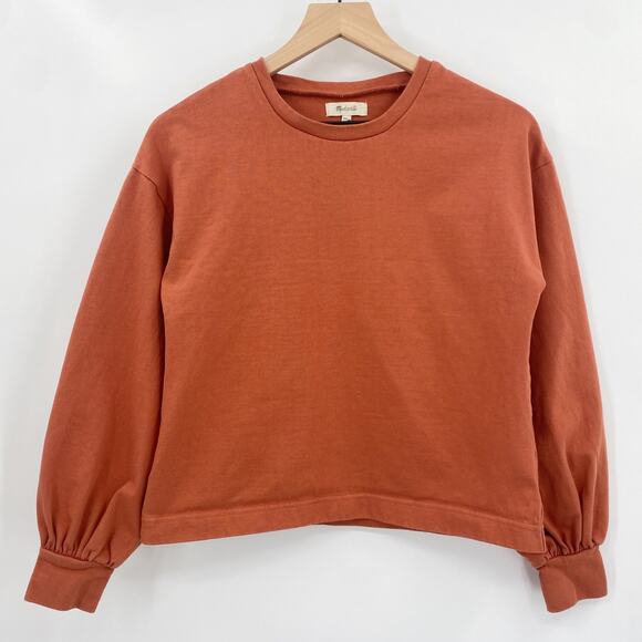 Madewell Chord‎ Bubble-Sleeve Top Thick Cotton Sweatshirt Size XXS - Picture 4 of 8